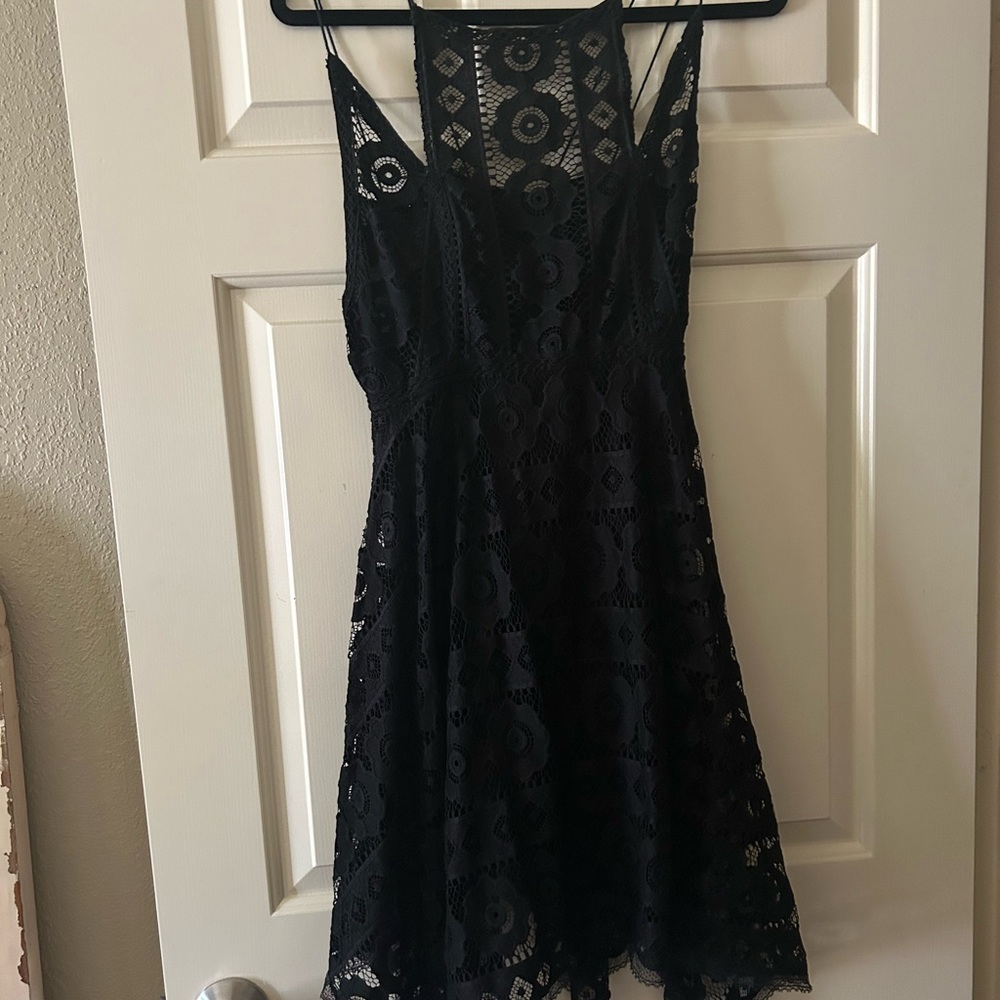 Free People Black Lace Dress